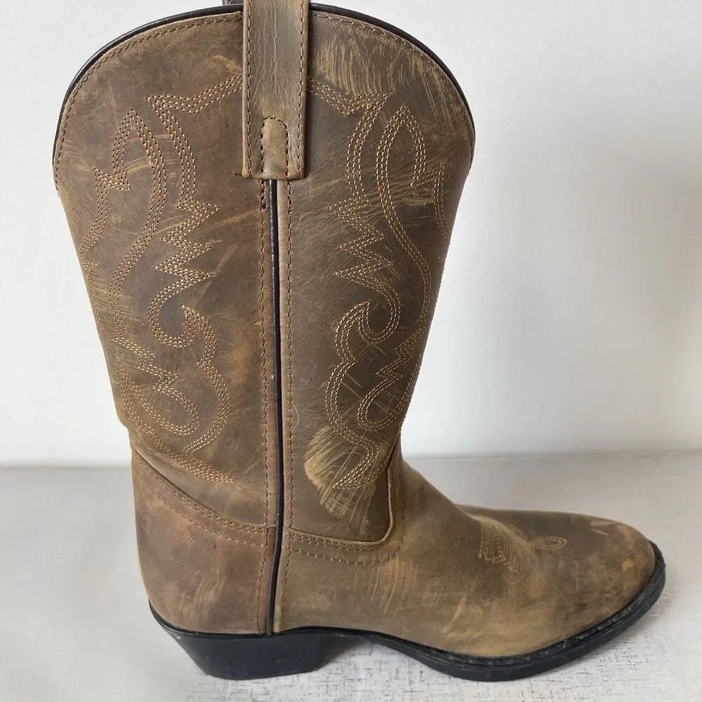 Cody James Oiled Dust Brown‎ Leather Western Boots Youth 6 D Style 43034Y